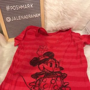 Disney Minnie Mouse sketchbook red striped shirt